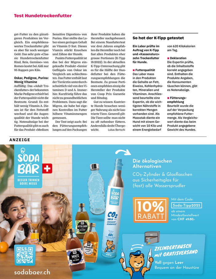 CH) ALDI SUISSE AG - K-Tipp_Hundetrockenfutter - Seite 1